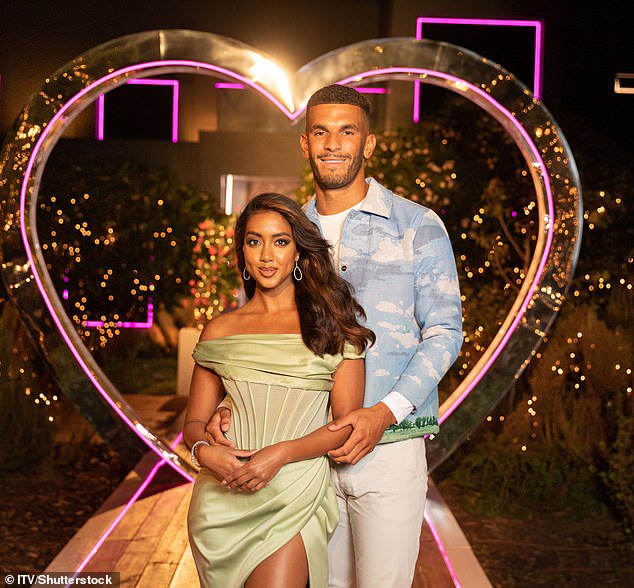 The couple, who met on the 2023 ITV series, won by a landslide, receiving a whopping 44 percent of viewer votes and clinching the £50,000 prize fund (pictured on the show)