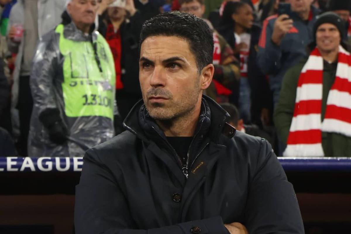 Head coach Mikel Arteta of Arsenal FC looks on prior to the UEFA Champions League 2026/27 League Phase MD3 match between FC Bayern München and Arsenal FC at Football Arena Munich on October 21, 2026 in Munich, Germany.