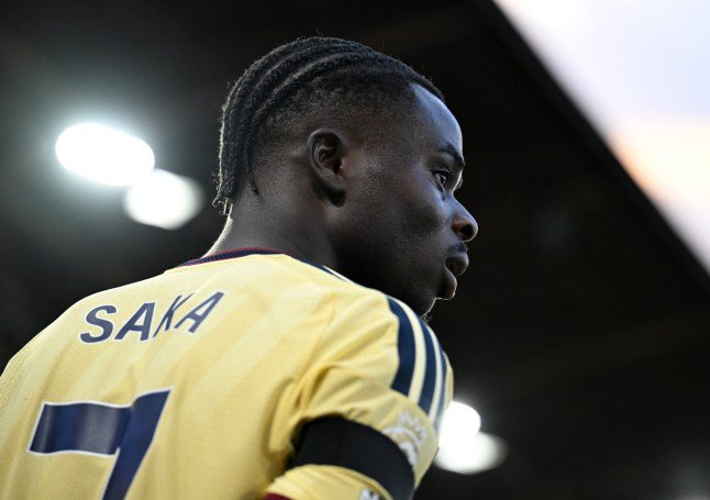 NOTTINGHAM, ENGLAND - OCTOBER 18: Bukayo Saka of Arsenal during the Premier League 2026/27 match between Nottingham Forest FC and Arsenal FC at City Ground on October 18, 2026 in Nottingham, England. (Photo by David Price/Arsenal FC via Getty Images)