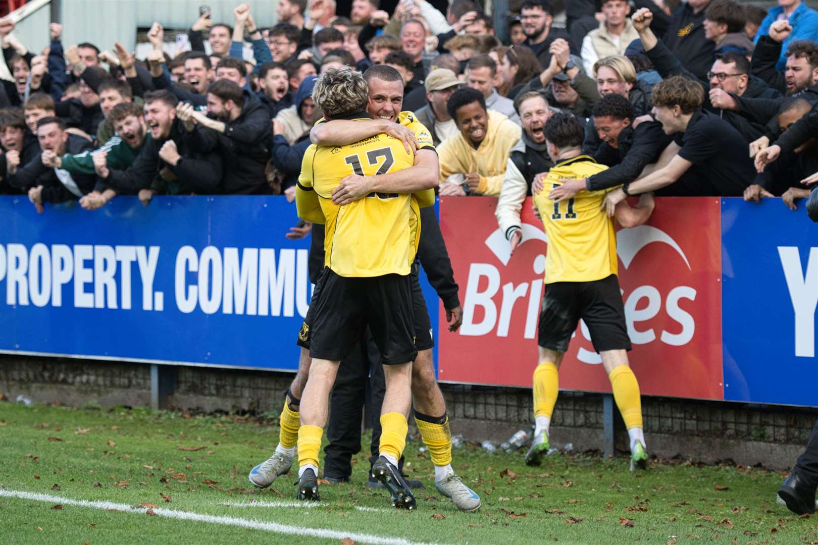 Charlie Barlow and Logan Lowes celebrating the final whistle. Photo by Rob Mellor