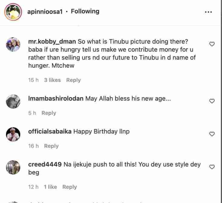 “Baba if ure hungry tell us make we contribute money for u”- Fan blast Apinni Osa as he celebrate Gbajabiamila 3