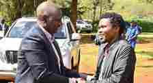 A past photo of comedian Chipukeezy with President William Ruto