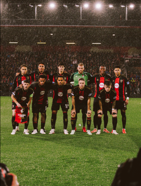 AFC Bournemouth team lines up before a previous fixture. PHOTO/https://www.facebook.com/afcb/photos