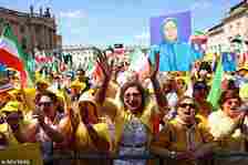 Senior politicians spoke in Paris as demonstrators massed in Berlin to protest the 'sham' elections in Iran, on Saturday June 29