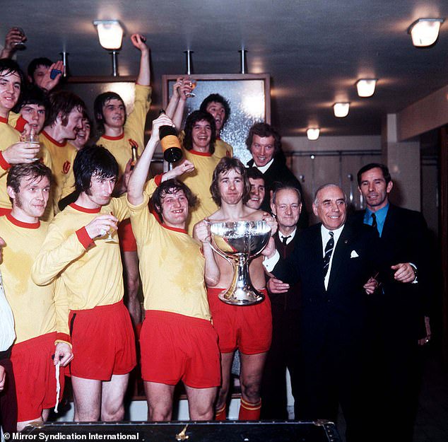 Alan Rough lifts the League Cup for Partick Thistle  back in 1971
