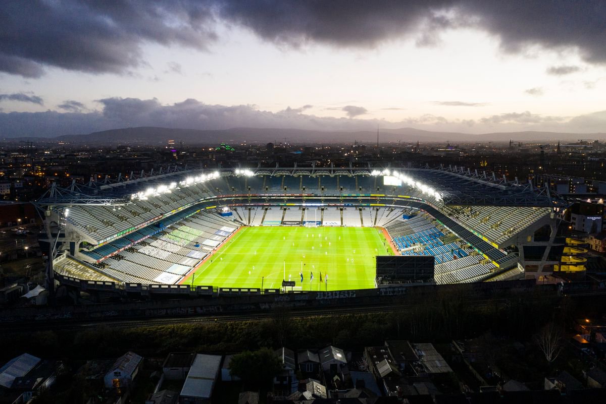 Croke Park under lights.