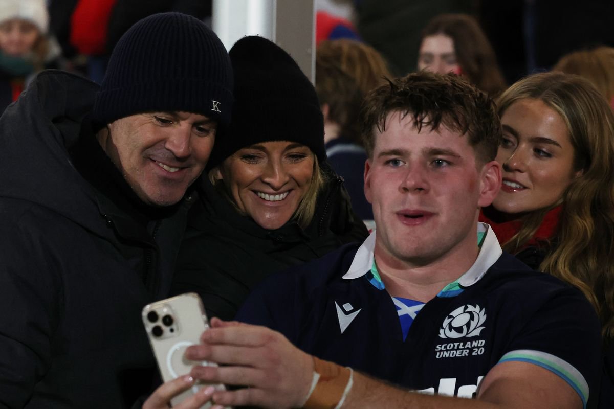 Reuben Logan with his parents Kenny Logan and Gabby Logan