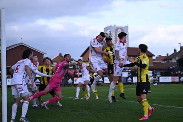 Hebburn Town suffered a 2-0 home defeat against National League North rivals Scarborough Athletic (photo Tyler Lopes)