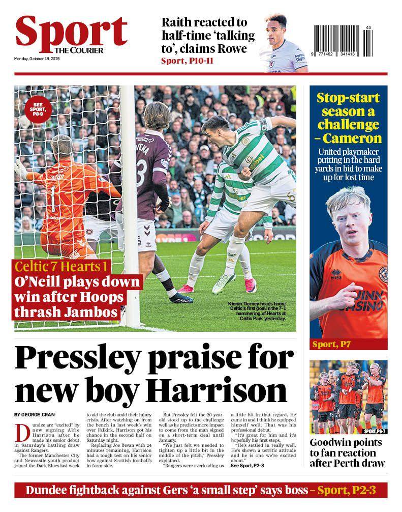 The back page of Monday's Courier