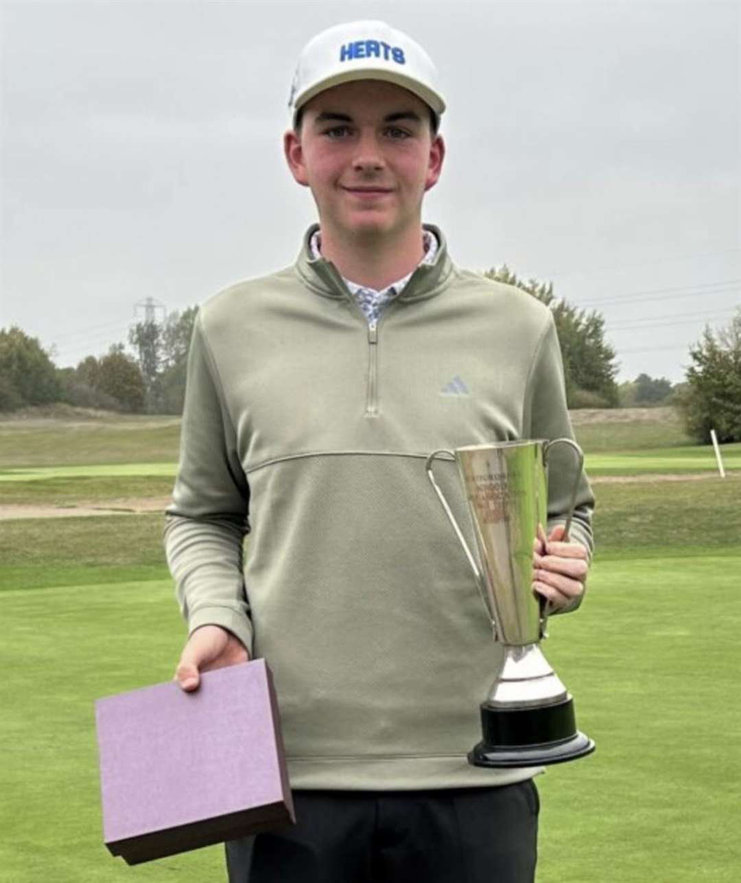 Oliver Bannister won the Hertfordshire Schools Scratch Rose Bowl at The Club at Mill Green