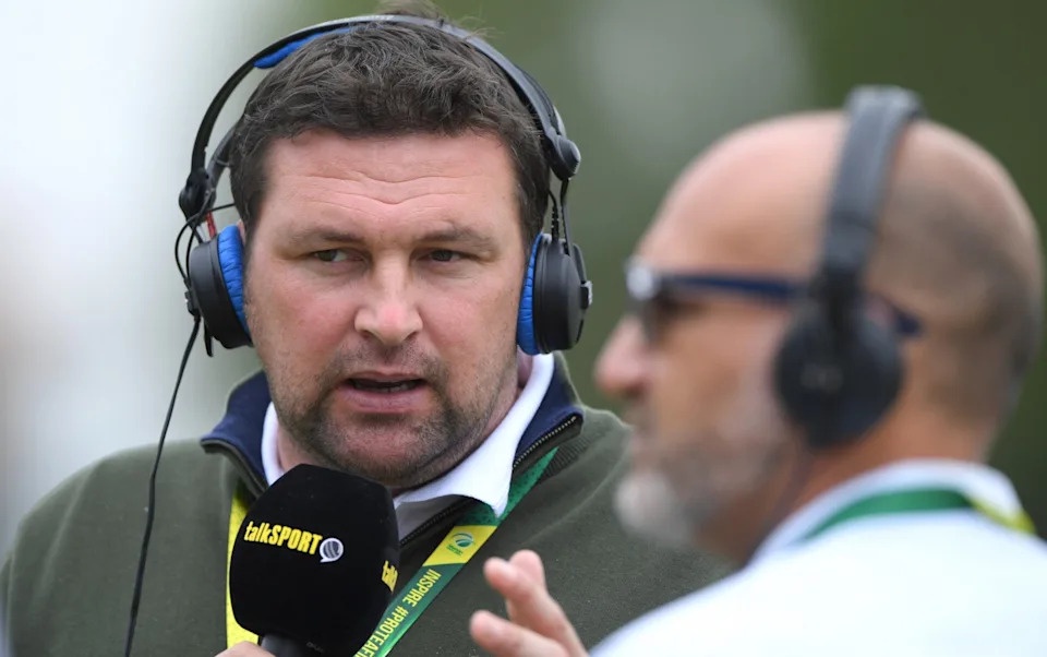 Former England players and TalkSport commentators Mark Butcher and Steve Harmison speak to the sporting nation after Day Four of the First Test match between England and South Africa at SuperSport Park on December 29, 2019 in Pretoria, South Africa