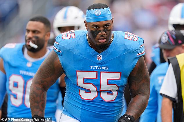 Elliott's practice field argument was reportedly with offensive tackle JC Latham (pictured)
