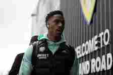 Junior Firpo of Leeds United is arriving before the SkyBet Championship match between Leeds United and Blackburn Rovers at Elland Road in Leeds, on...