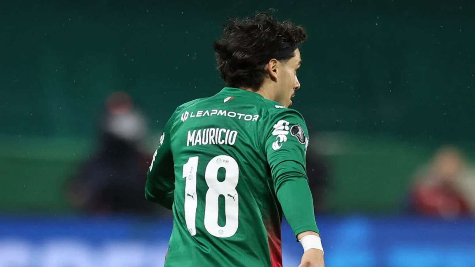 O jogador Mauricio, da SE Palmeiras, em jogo contra a equipe do Fluminense FC, durante partida válida pela semi final, volta, da Conmebol Libertadores, na arena Nubank Parque
