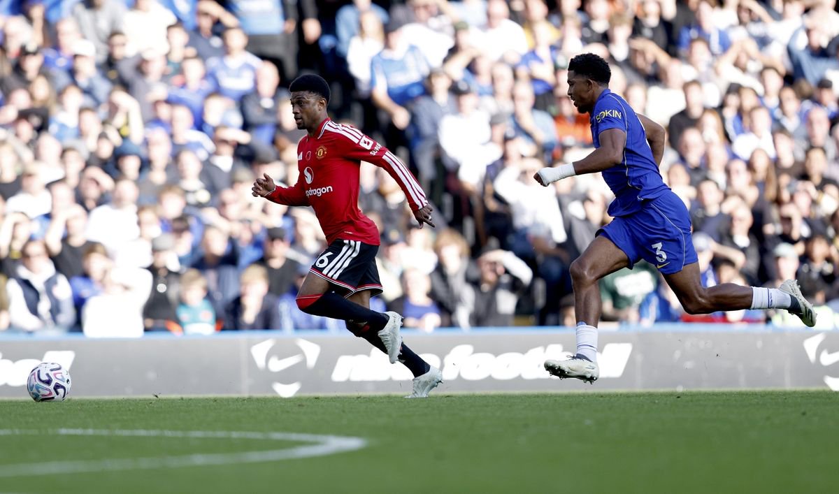 Wesley Fofana was caught out more than once by Amad at Stamford Bridge