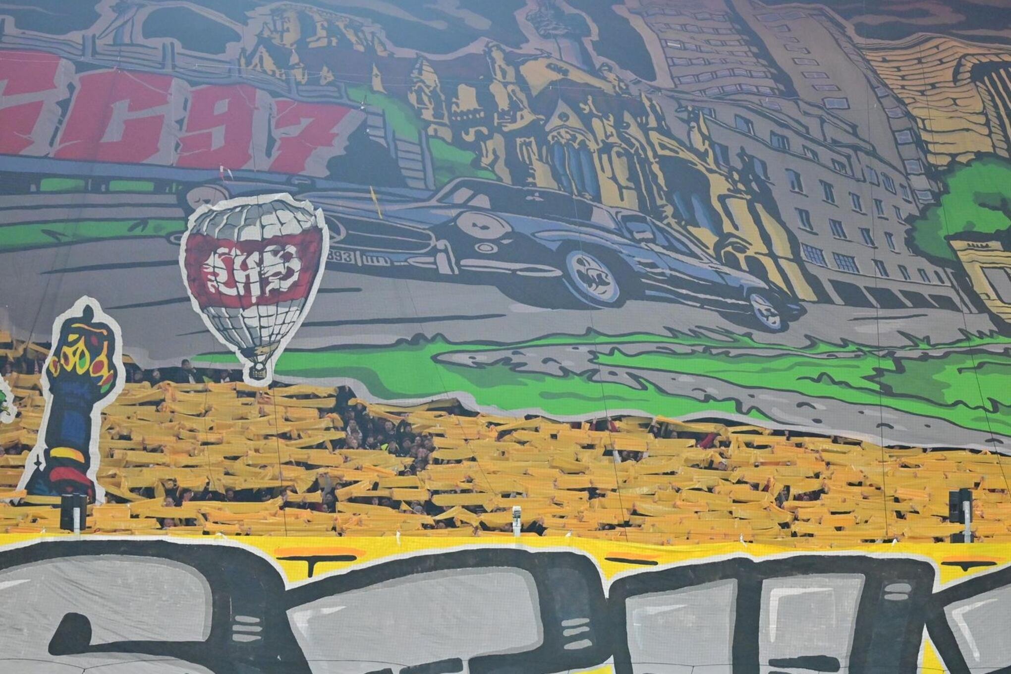 Die VfB-Fans zeigten vor dem Spiel eine beeindruckende Choreographie.