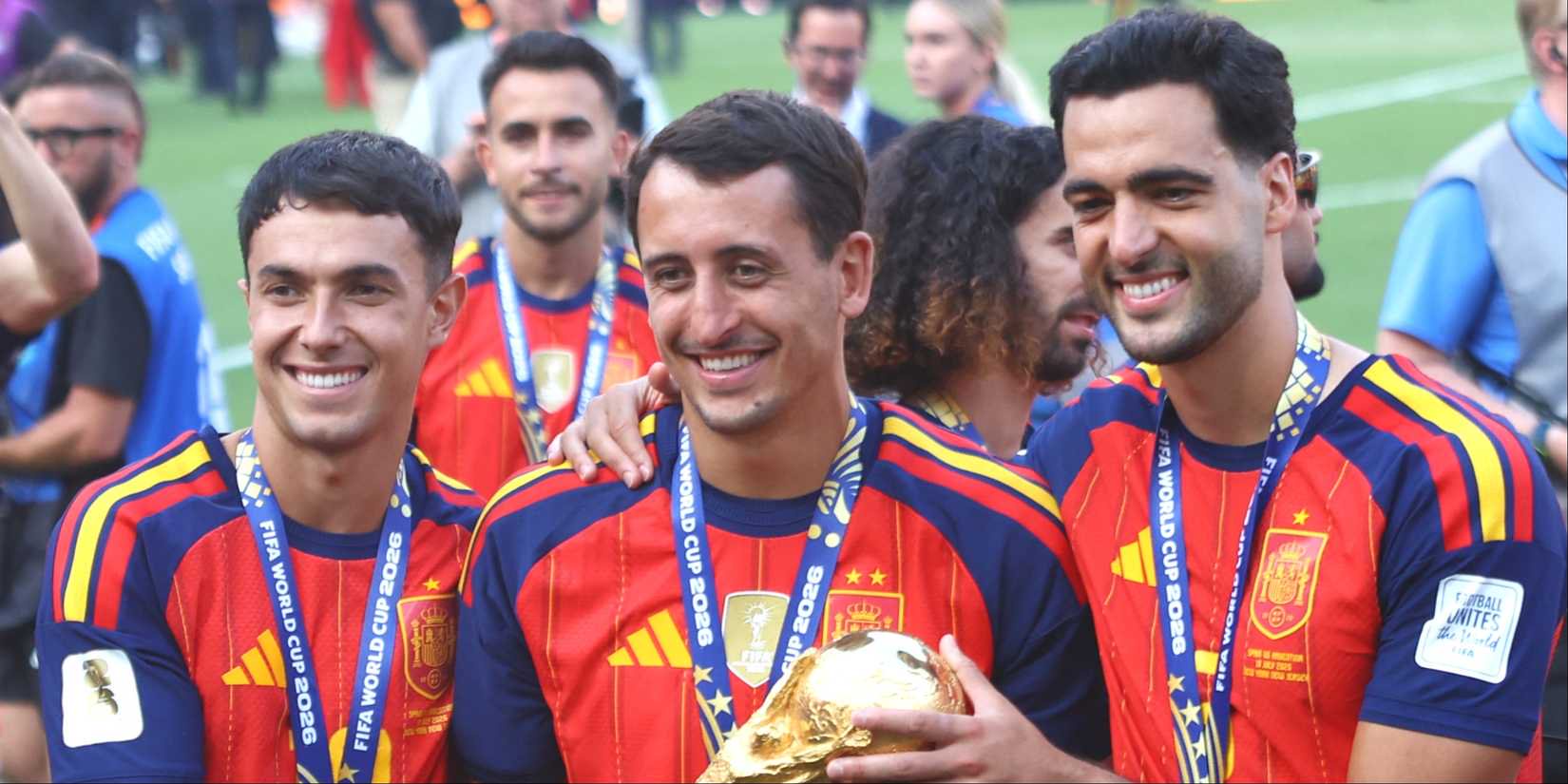 Martin Zubimendi, Mikel Oyarzabal and Mikel Merino (Spain)