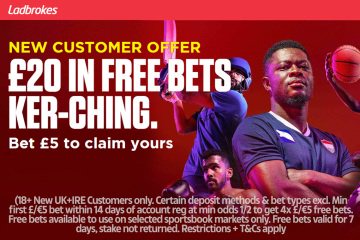 Bet £5 on football and get £20 in free bets with Ladbrokes