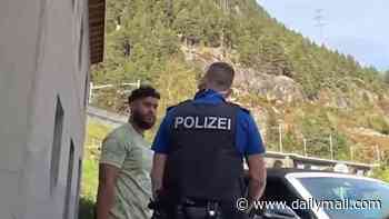 'This is Switzerland, not f***ing Britain!': Moment furious Swiss cop berates Brit Youtuber for 'driving like a maniac' across Alps during supercar rally