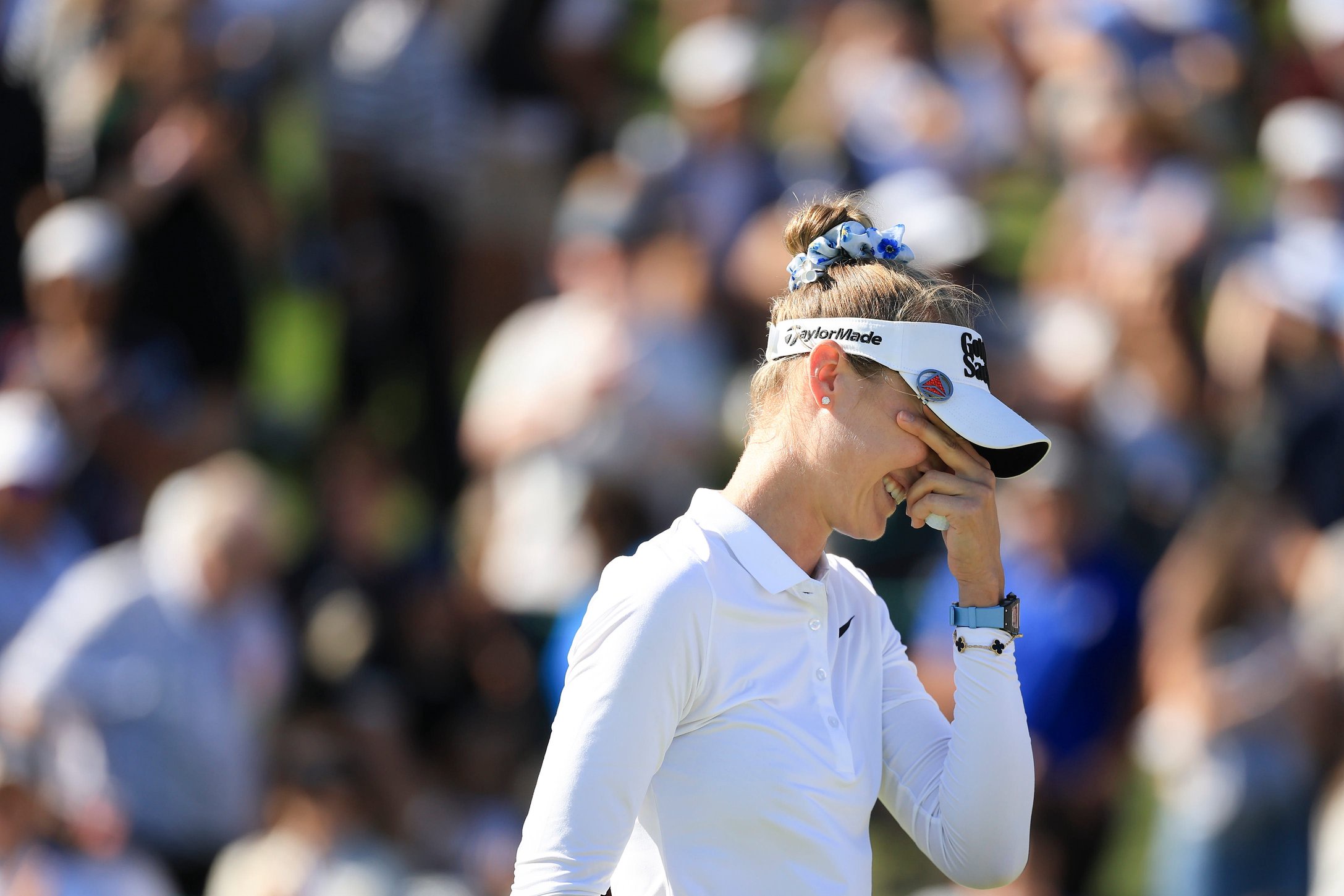Nelly Korda of the United States celebrates on the 18th green after putting to a victory during the final round of the U.S. Women's Open presented by Ally 2026 at Riviera Country Club on June 07, 2026 in Pacific Palisades, California.