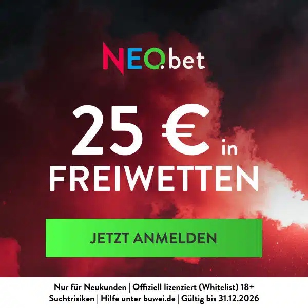 25 Euro Freiwetten mit NEO.bet