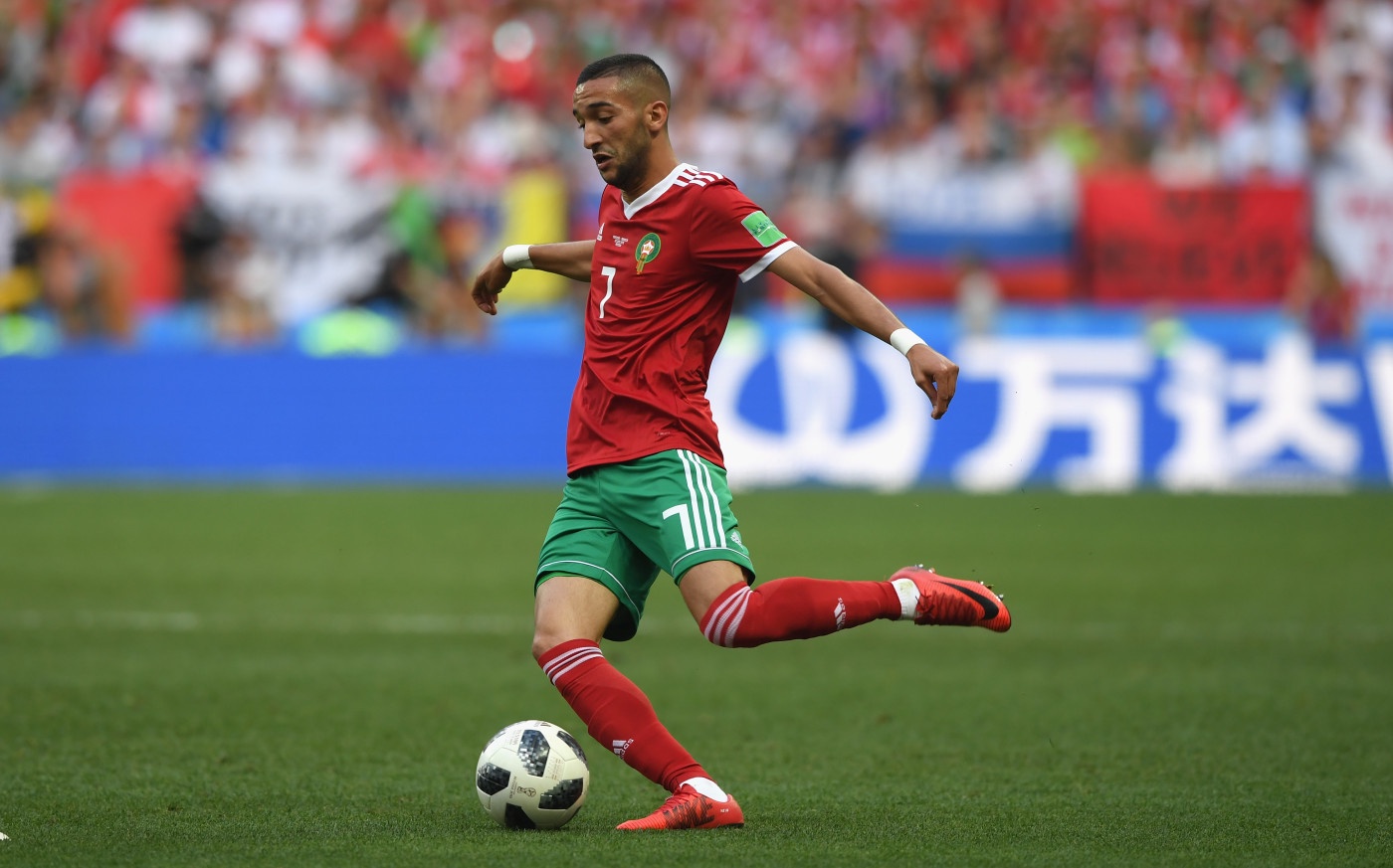 Hakim Ziyech in action for Morocco