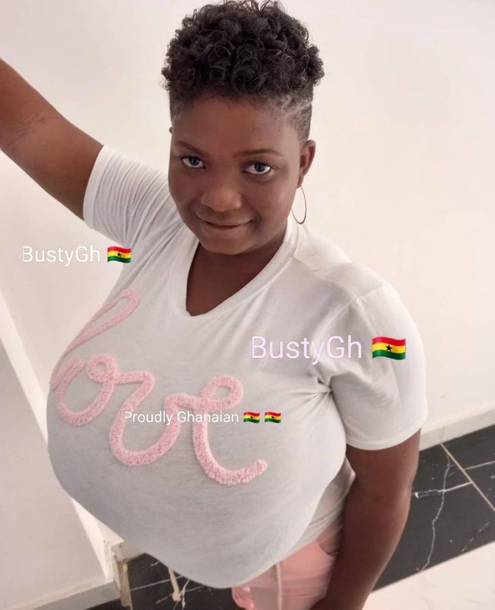 Meet Bustygh The Heavily Endowed Ghanaian Model Who Is Causing Confusions With Her Huge Chest