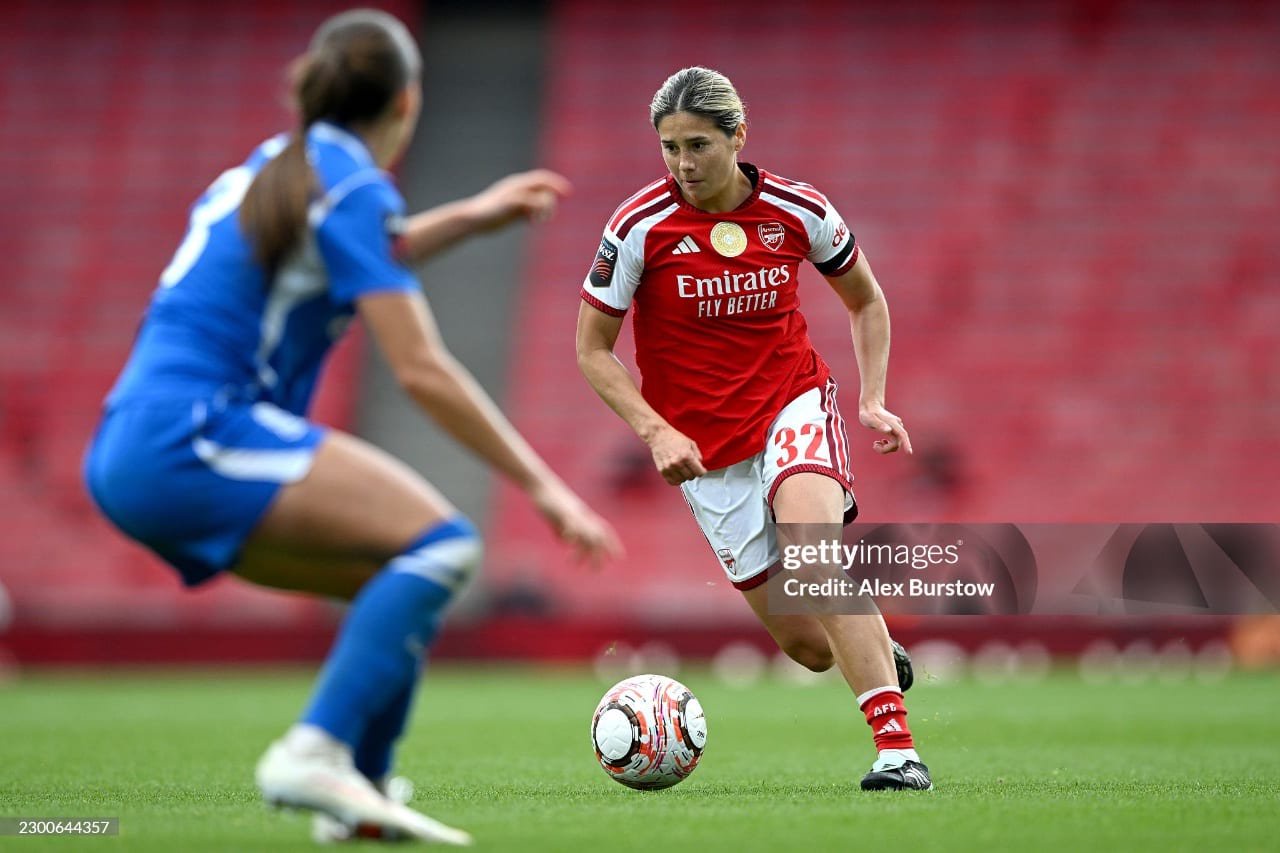 Kyra Cooney-Cross versus Birmingham City (Photo by Alex Burstow/Arsenal FC via Getty Images)