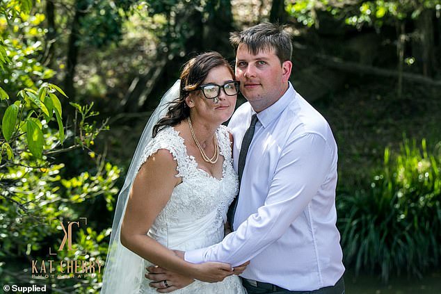 Joanne Coleman's wedding on her family's homestead in Queensland was described by many of the 175 guests as a 'magical' affair (pictured with her husband josh)