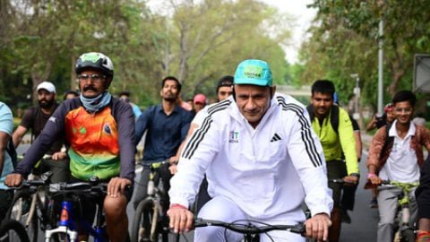 'फिट इंडिया संडे ऑन साइकिल' ने मनाया विश्व स्वास्थ्य दिवस, प्रतिभागियों ने अलग-अलग गेम जोन में लिया 