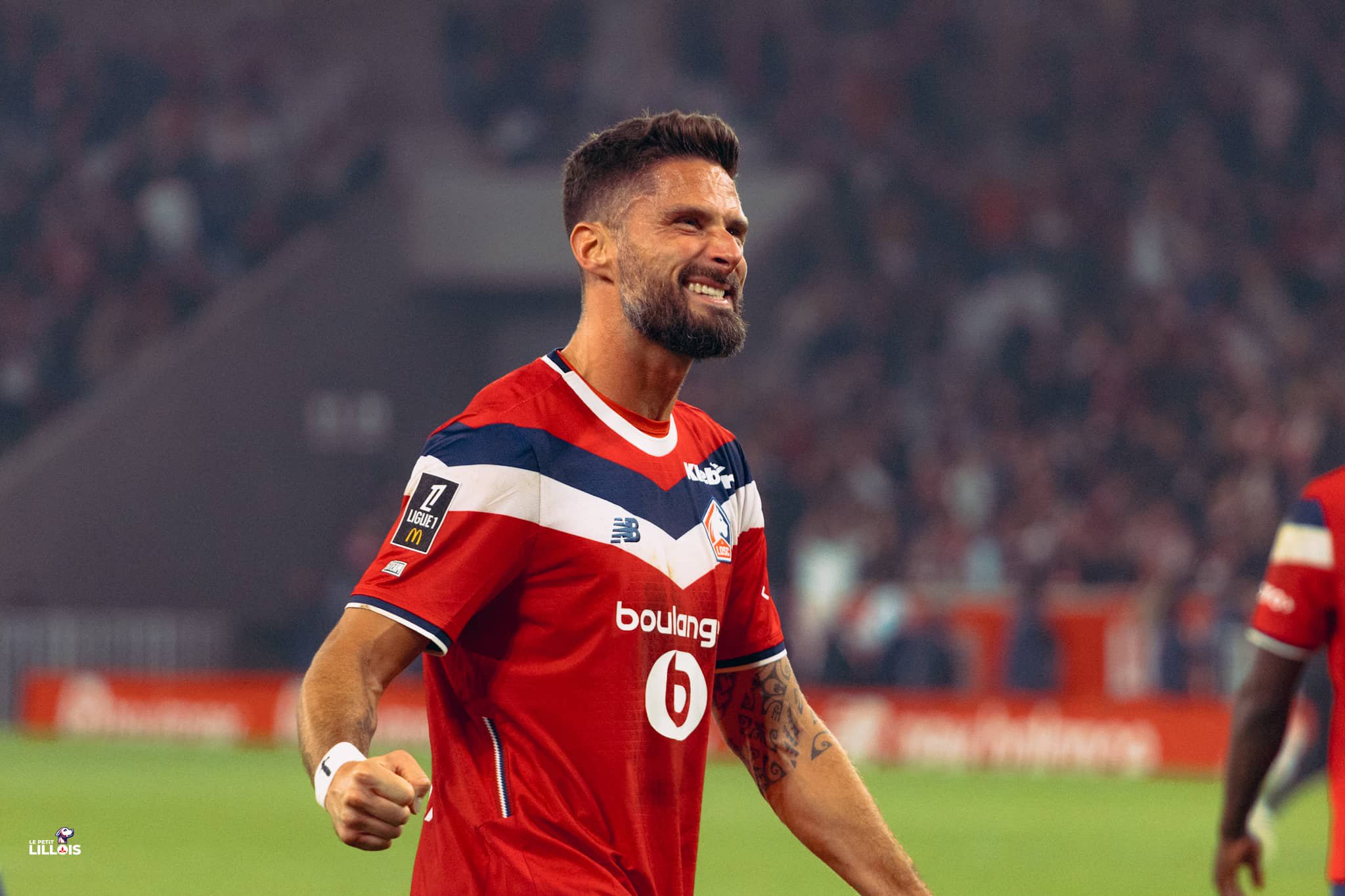 Olivier Giroud, attaquant du LOSC, buteur face à Lens.