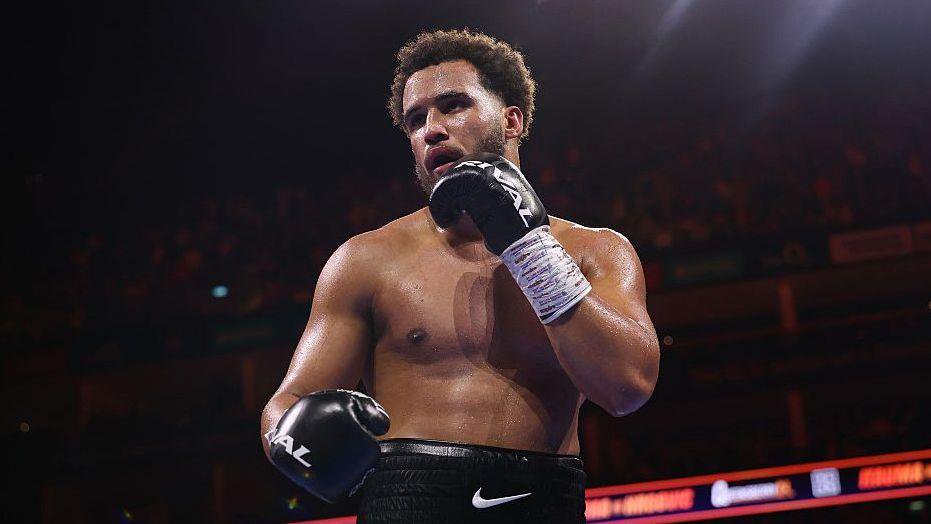 Moses Itauma in the ring during his fight with Filip Hrgovic