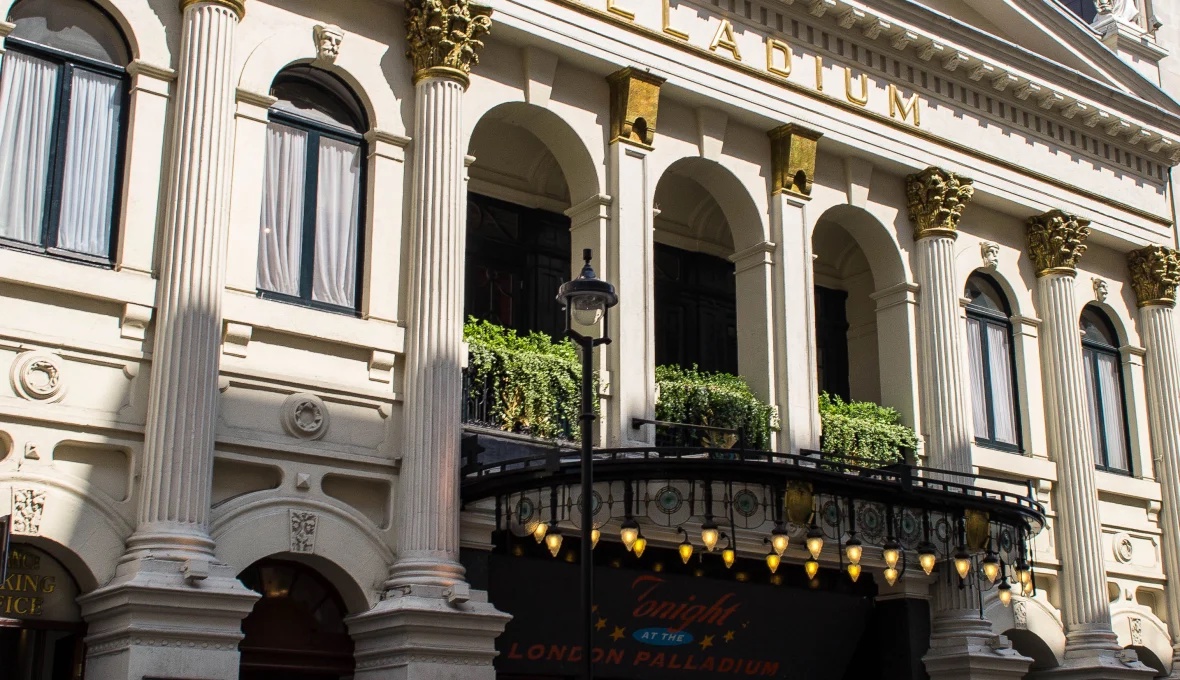 Archive exterior view of the London Palladium in May 2014.