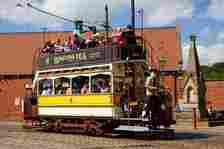 Beamish has trams and vintage buses that operate throughout the day on a circular route around the museum