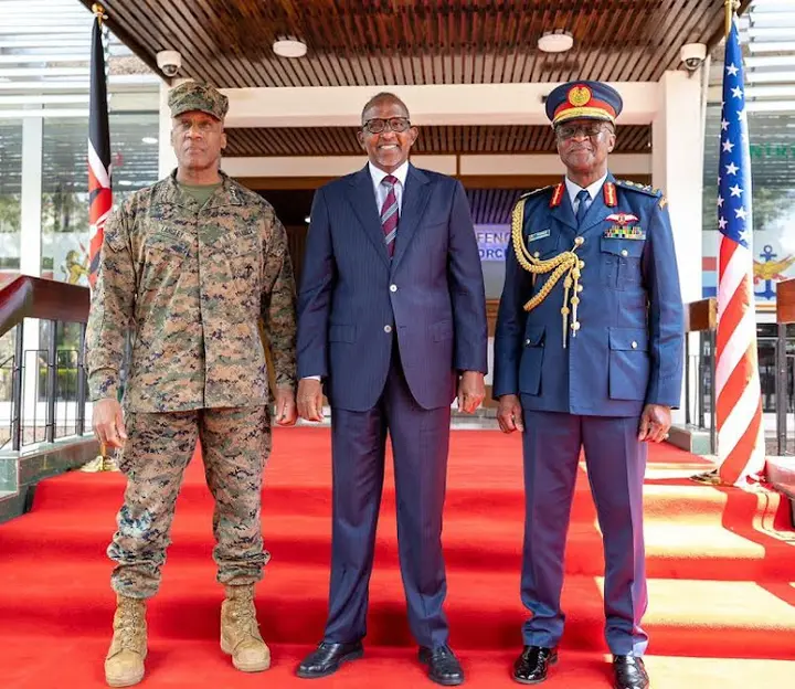 US Gen Langley, CS Duale and CDF Gen Ogolla at DOD on January 23, 2024- MOD