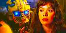 Dylan O'Brien's Bumblebee and Hailee Steinfeld's Charlie Watson in Bumblebee