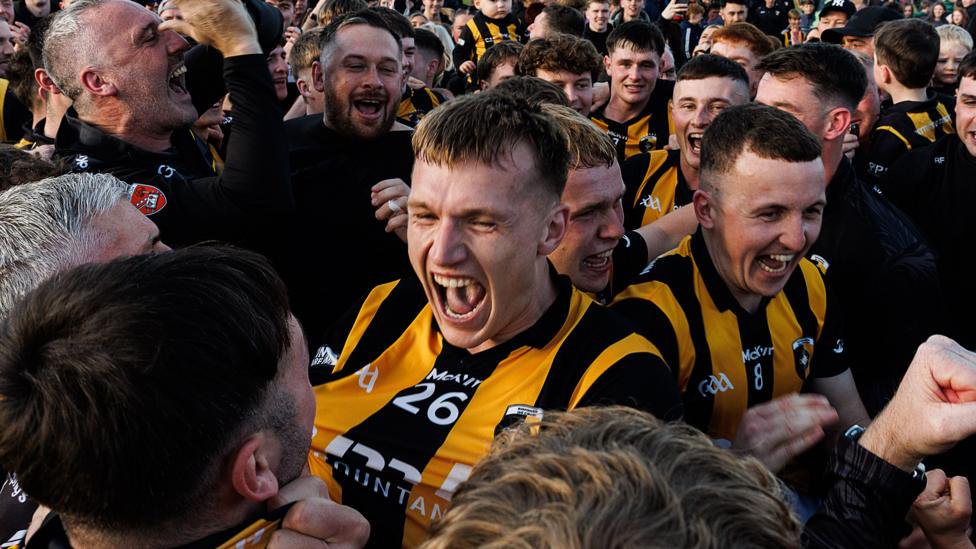 Rian O'Neill celebrates with Crossmaglen team-mates