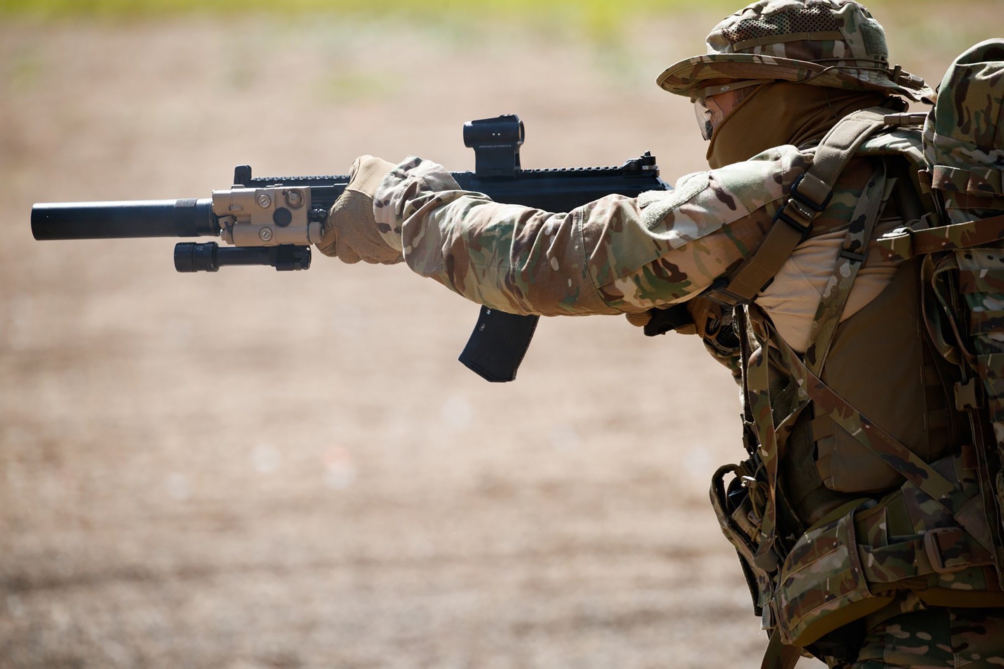 He fled with a AK-12 Kalashnikov gas-operated assault rifle (pictured)