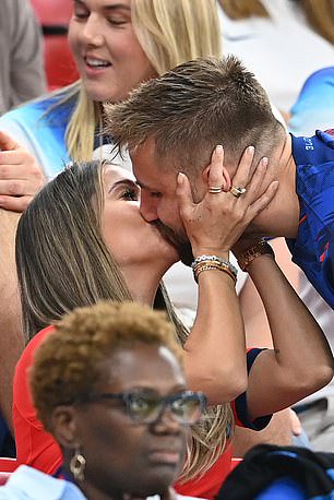 Harry Kane, Saka, Grealish and other England stars enjoyed romantic moments with their WAGS in the stands after 3-0 win over Senegal (Photos) 