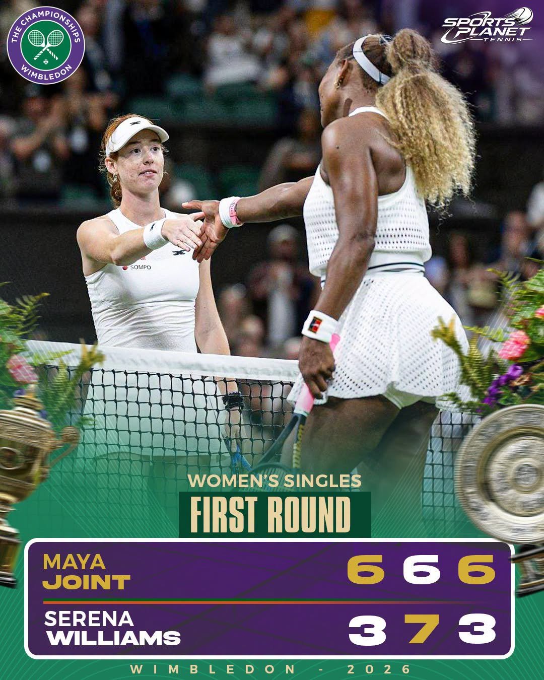 Wimbledon maya joint vs serena williams