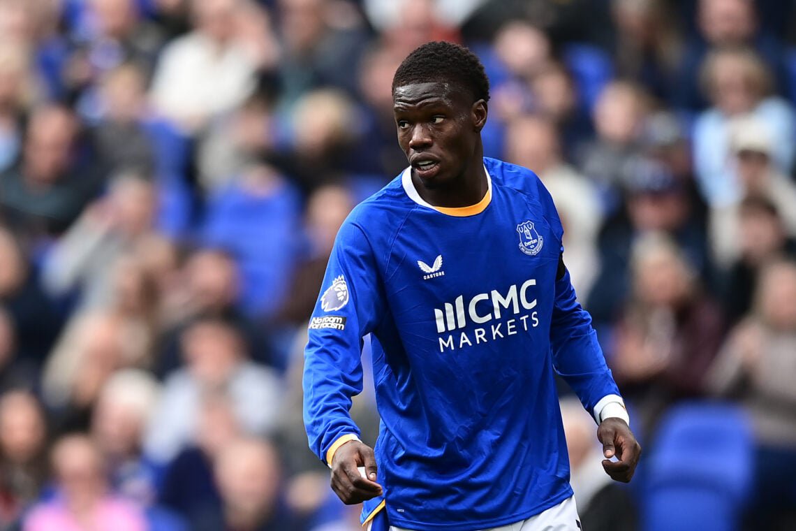 Thierno Barry playing for Everton.