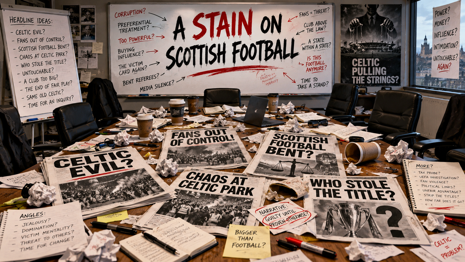 Chaotic Scottish Football Newsroom Aftermath