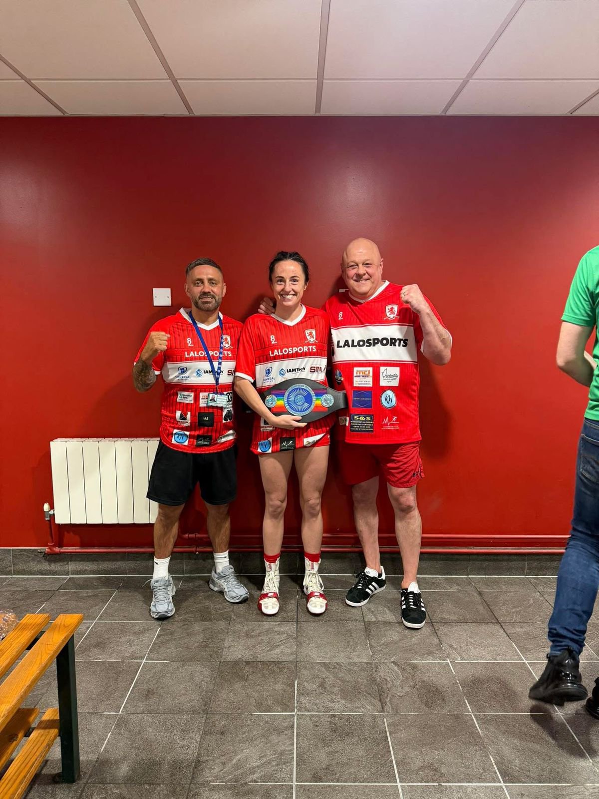 Michael Debnath (left), Jade Pearce, and John Pearce 