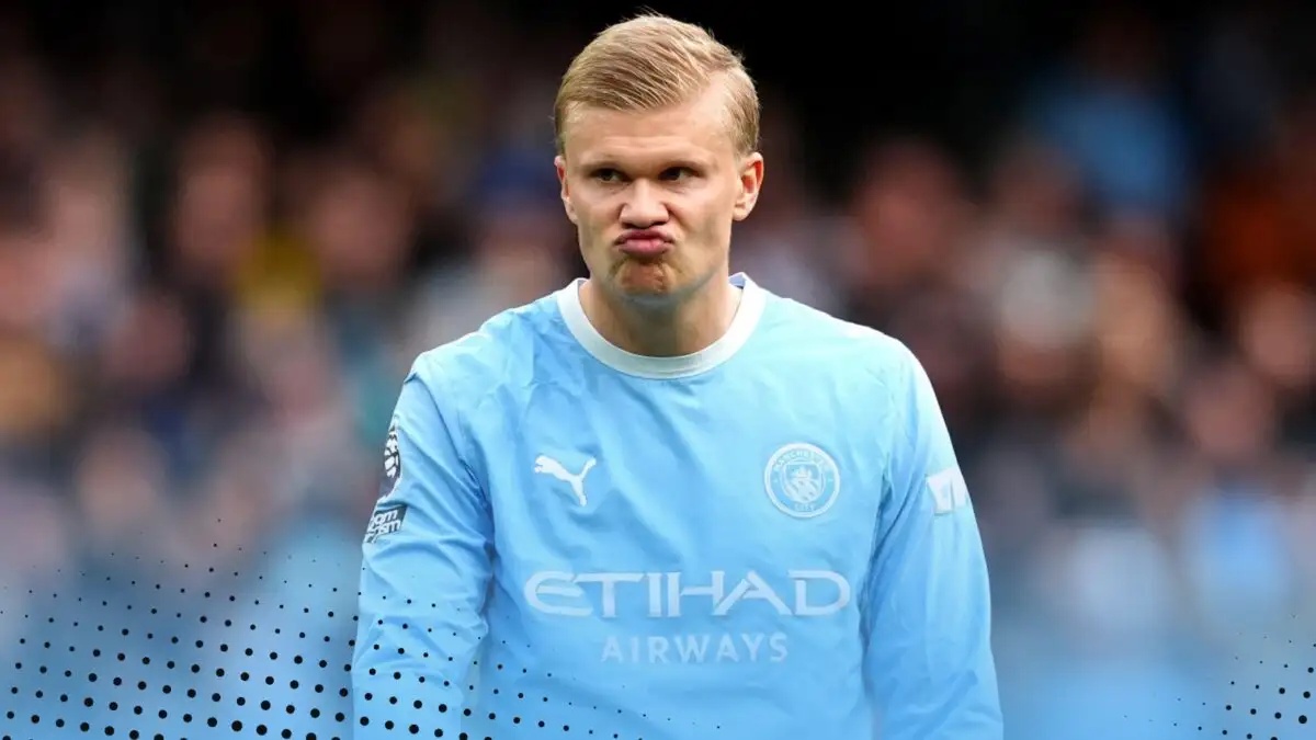 erling haaland looking frustrated