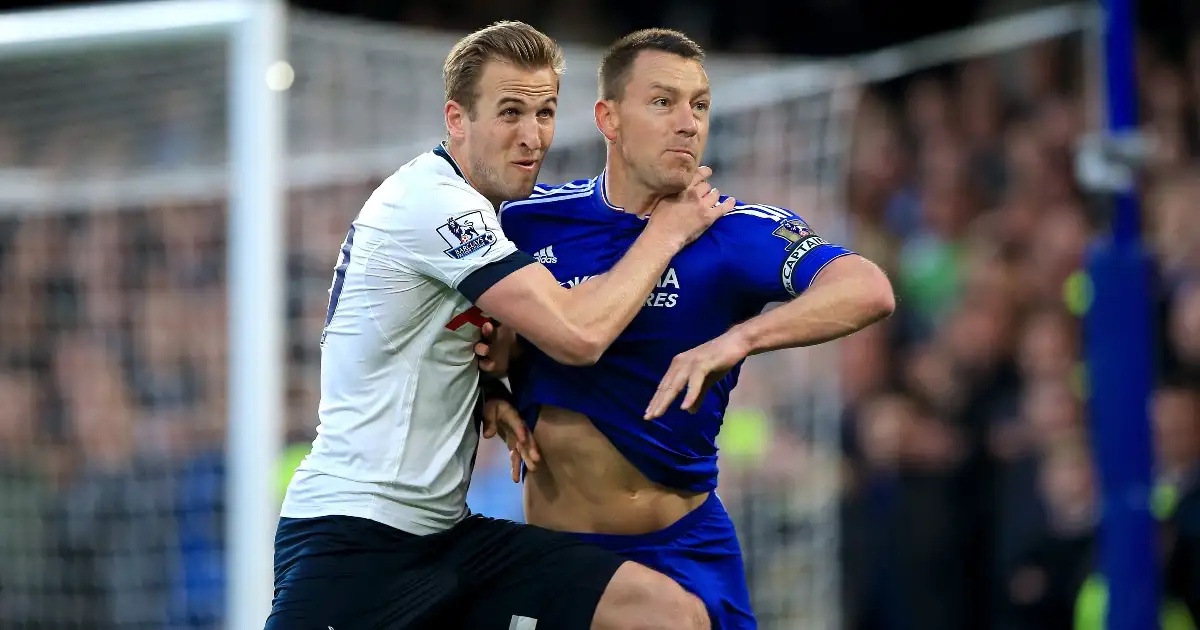 John Terry and Harry Kane during the Battle of the Bridge, 2016