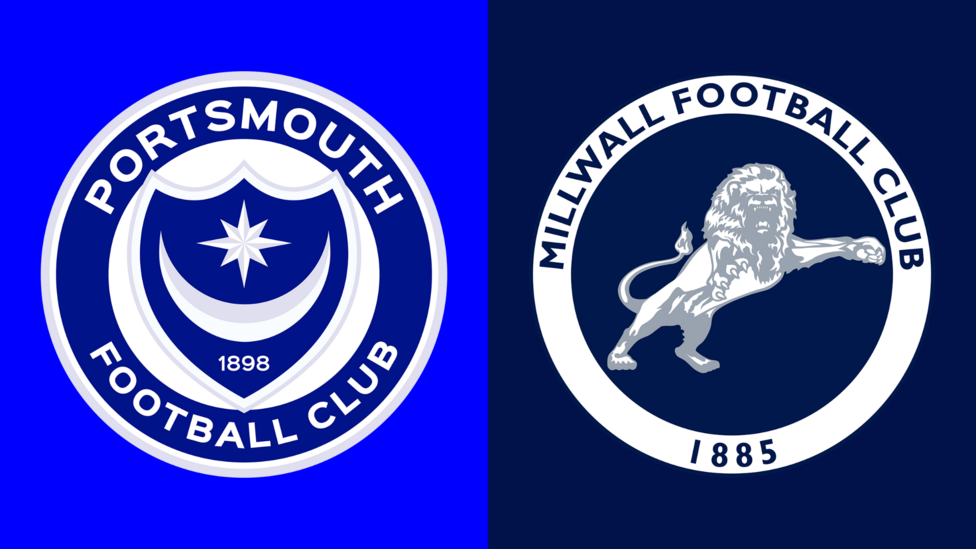 Portsmouth and Millwall club badges