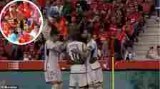 A Mallorca fan was seen making monkey gestures as Real Madrid celebrated Tchouameni's goal on Saturday - the Spanish broadcaster pixellated their face