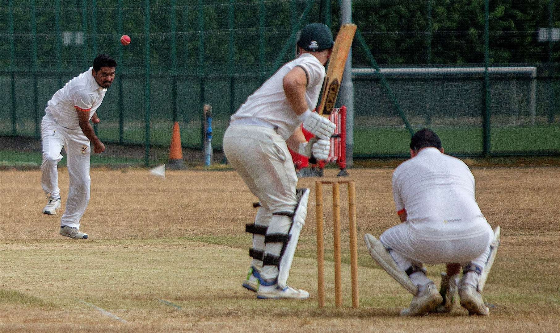 Long Itchington batting against FISSC in the Cotswolds Hills League First Division game at Tiddington on Saturday. Photo: Mark Williamson