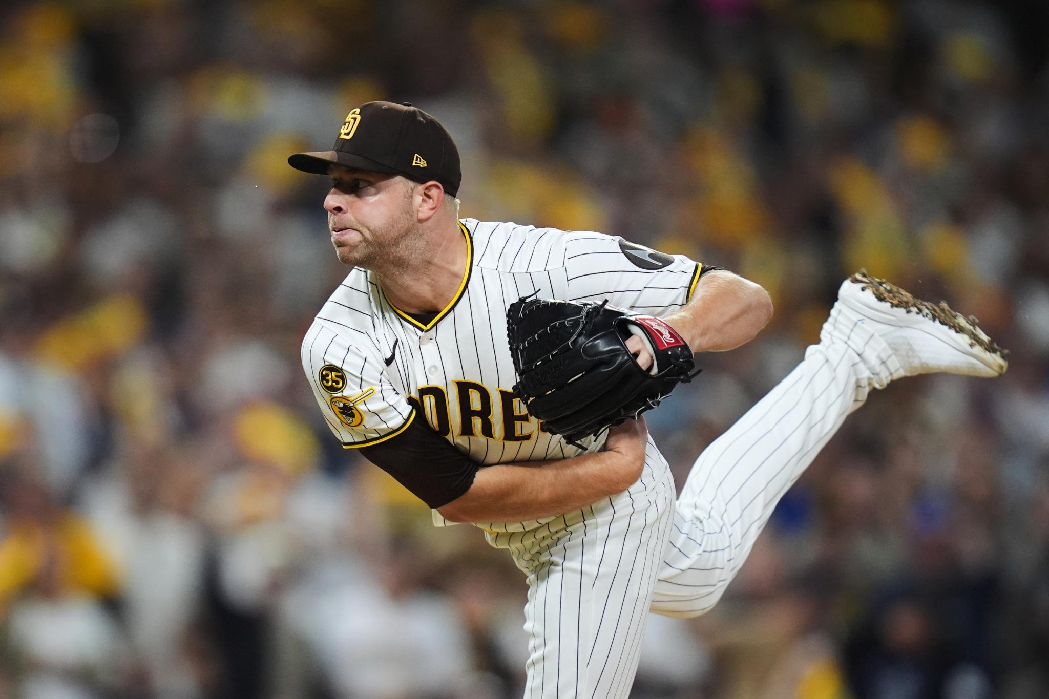 San Diego Padres pitcher Michael King delivers a pitch.