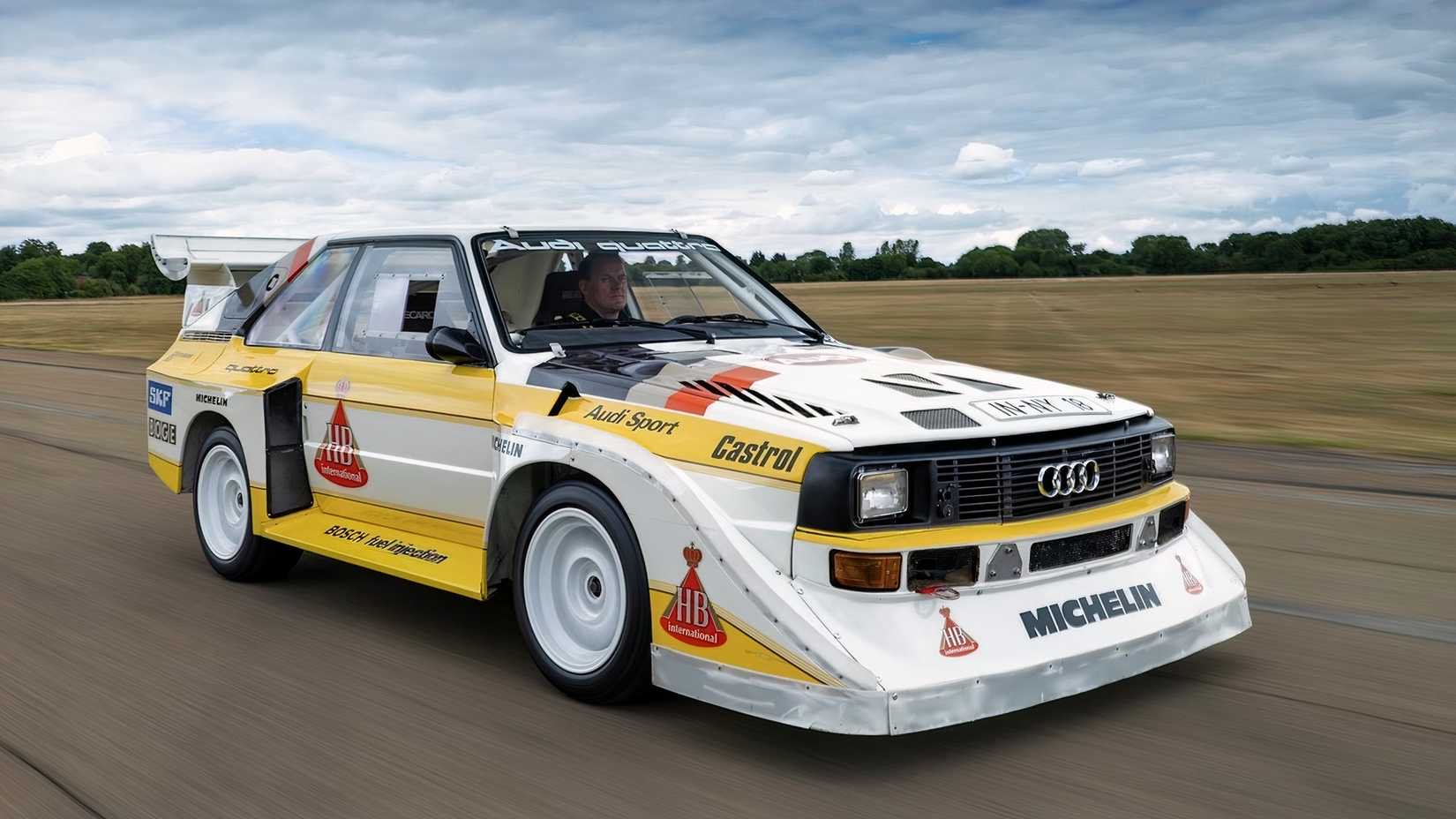 1985 Audi Sport Quattro S1 front, three-quarter